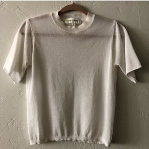 Two SHEER Tops. Cream & White. Perfect condition.